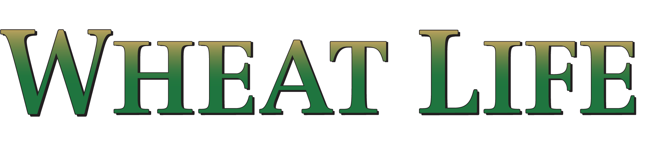 Wheat Life green gradient text logo