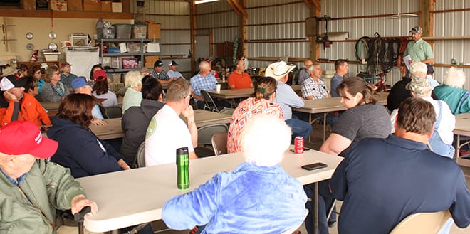 Growers from Grant and Douglas counties enjoyed a catered BBQ meal last summer while hearing state and national updates.