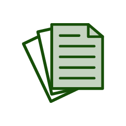 Green icon of stacked documents