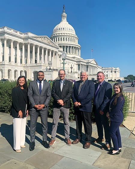 WAWG president Anthony Smith’s (third from left) group included representatives from sorghum, Farm Credit, peanuts, corn, and soybeans.