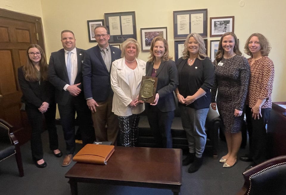 Washington wheat growers gave Rep. Kim Schrier (D-Wash.) the Wheat Advocate Award for her support of the wheat industry last week while visiting D.C.