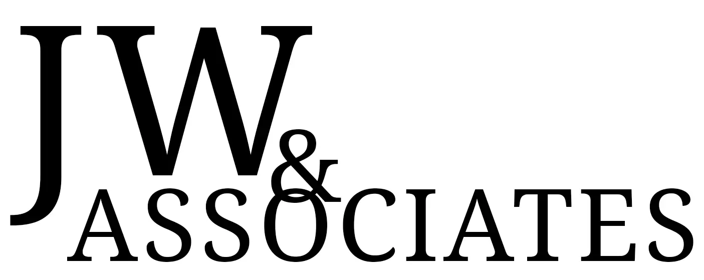 JW & Associates logo in black serif font